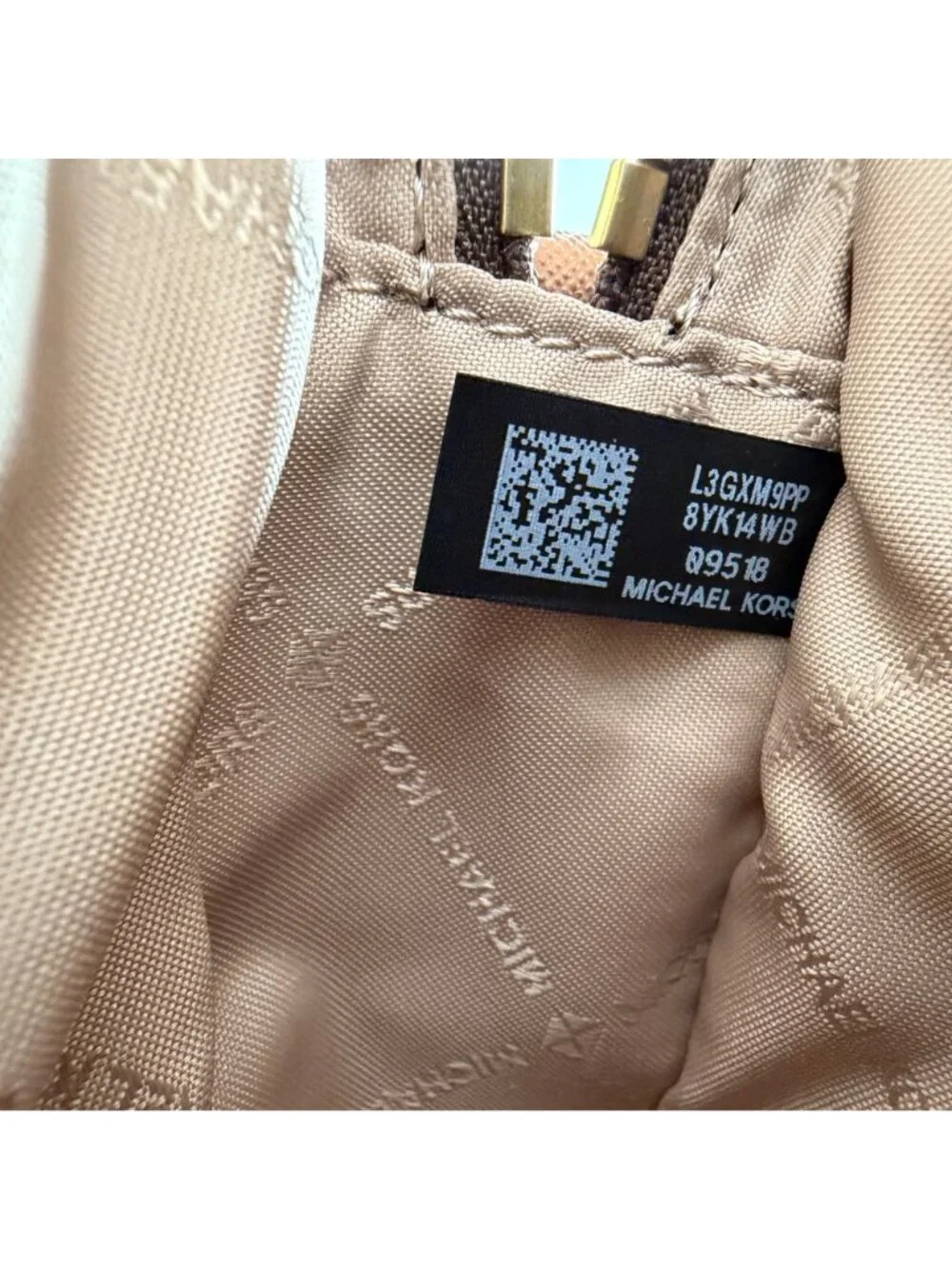 NWT $398 Michael Kors Jet Set Brown Signature Logo PVC Chain Crossbody Bag
